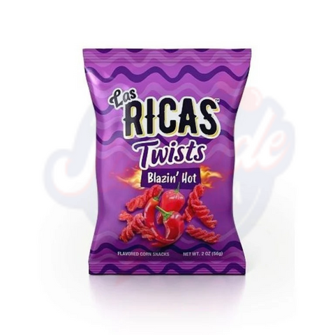 Las Ricas Blazin Hot Twists Puffed Snack 2oz/56g - Pack of 6
