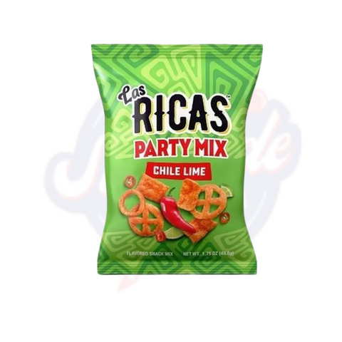 Las Ricas Chile Lime Party Mix Puffed Snack 1.75oz/49.6g - Pack of 6