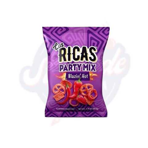 Las Ricas Blazin Hot Party Mix Puffed Snack 1.75oz/49.6g - Pack of 6
