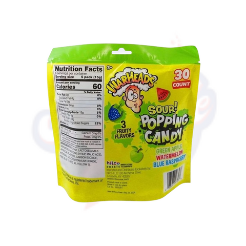 Warheads Popping Candy, 3.17oz/90g - Pack of 16
