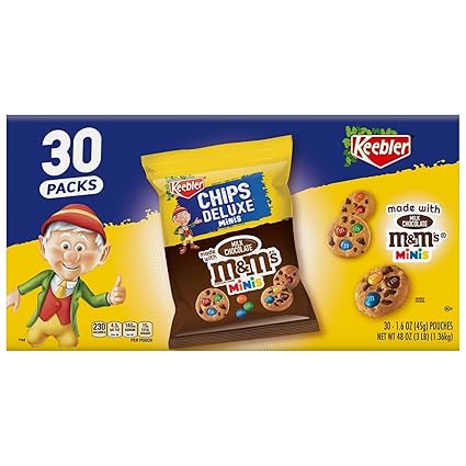 Keebler Chocolate Chips Cookies with M&M's 1.6oz/45g - Pack of 30