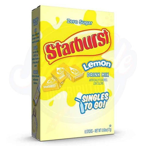 Starburst Lemon Drink Mix Singles To Go Powder 0.6oz/17g-Pack of 12