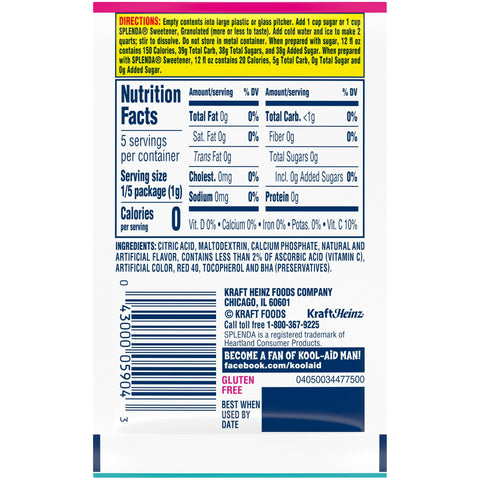 Kool-Aid Sharkleberry Powder 0.16oz/4.5g- Pack of 48