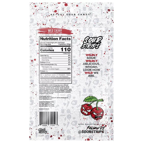 Sour Strips Wild Cherry 3.4oz/96g – Pack of 12