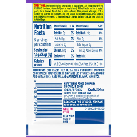 Kool-Aid Berry Cherry Powder 0.17oz/4.8g- Pack of 48