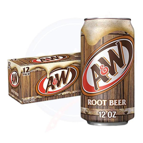 A&W Root Beer Soda 12fl oz/355ml - Pack of 12 - Stateside Distribution