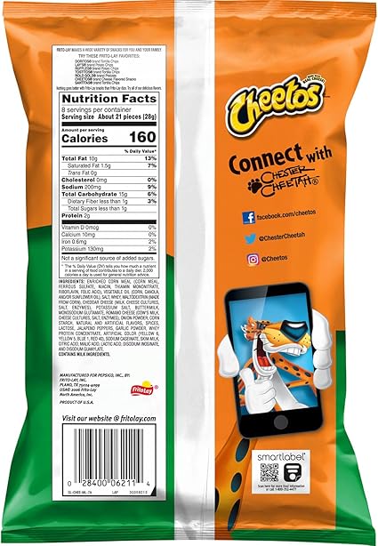 Cheetos Crunchy Jalapeno 8oz/227g - Pack of 10 - Stateside Distribution