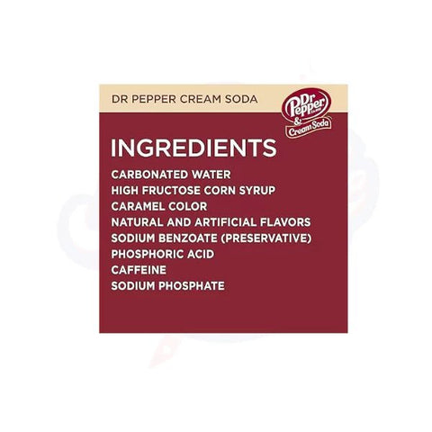 Dr Pepper Cream Soda 12floz/355ml - Pack of 12 - Stateside Distribution