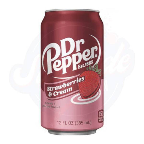 Dr Pepper Strawberry and Cream 12fl oz/355ml - Pack of 12 - Stateside Distribution