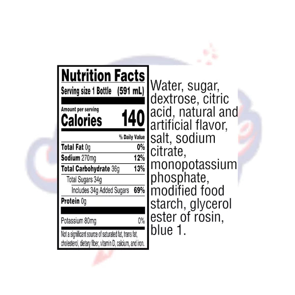 Gatorade Blue Cherry 20fl oz/591ml - Pack of 24 - Stateside Distribution