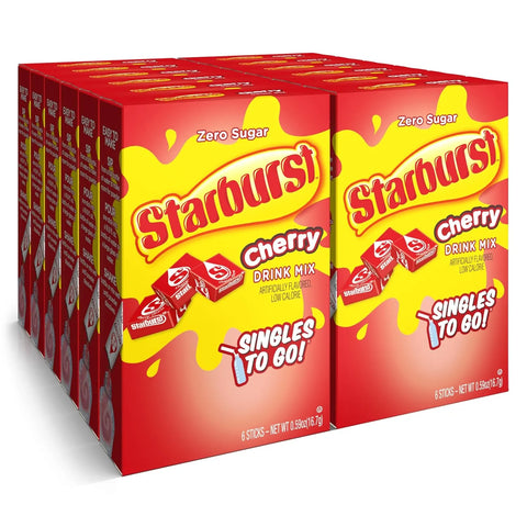 Starburst Cherry Drink Mix Singles To Go Powder 0.59oz/16.7g-Pack of 12