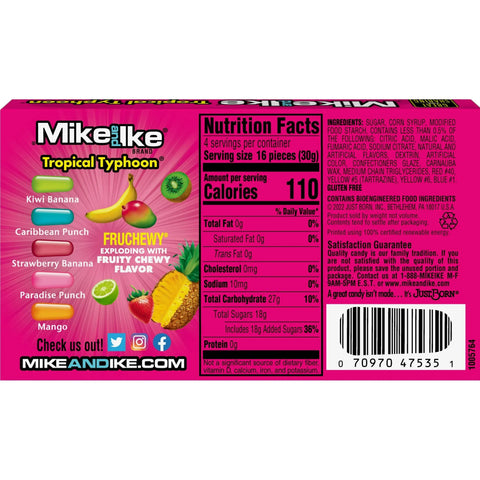 Mike and Ike Tropical Typhoon 4.25oz/120.4g - Pack of 12