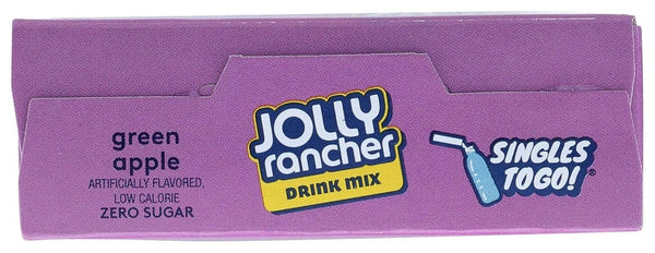 Jolly Rancher Green Apple Mix Singles To Go Powder 0.62oz/17.6g Pack of 6 - 12CT - Stateside Distribution