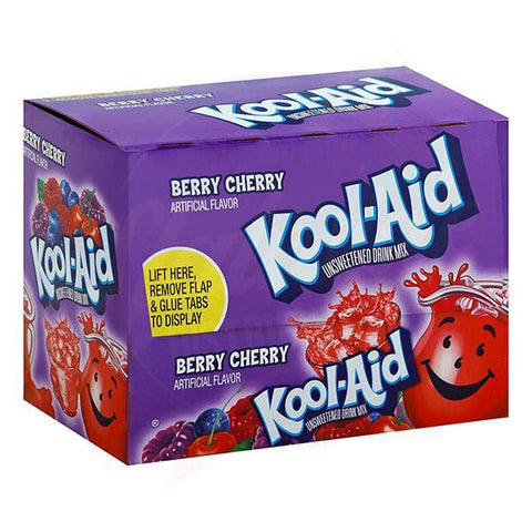 Kool - Aid Berry Cherry Powder 0.17oz/4.8g - Pack of 48 - Stateside Distribution