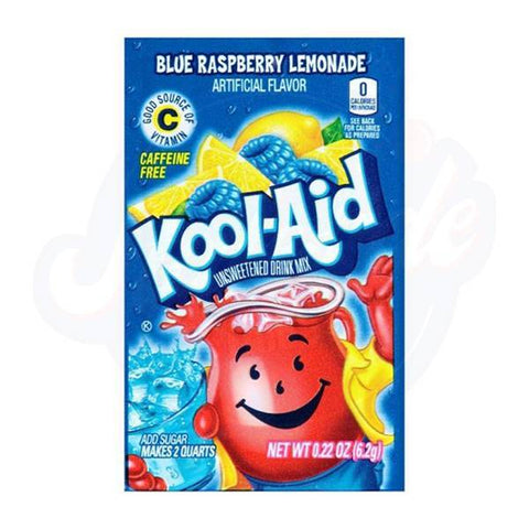 Kool - Aid Blue Rasp Lemonade Powder 0.22oz/6g - Pack of 48 - Stateside Distribution