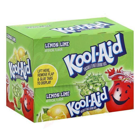 Kool - Aid Lemon Lime Powder 0.13oz/3.6g - Pack of 48 - Stateside Distribution