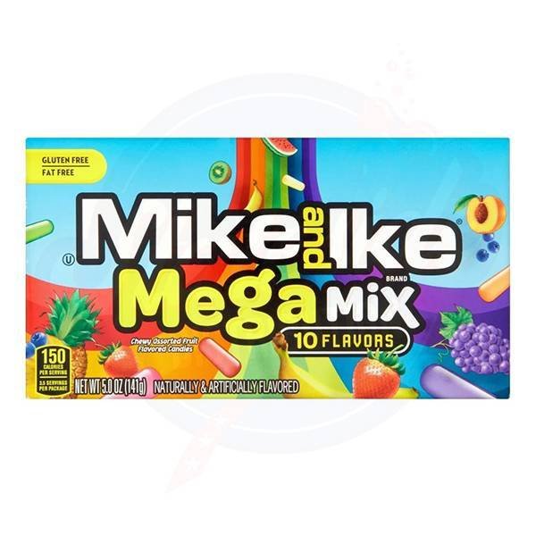 Mike and Ike Mega Mix 10 Flavours 5.0oz/120.4g - Pack of 12 - Stateside Distribution