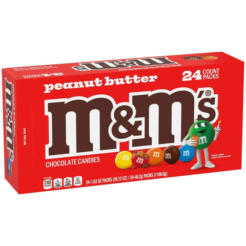M&M'S Peanut Butter 1.63oz/46.2g - Pack of 24 - Stateside Distribution
