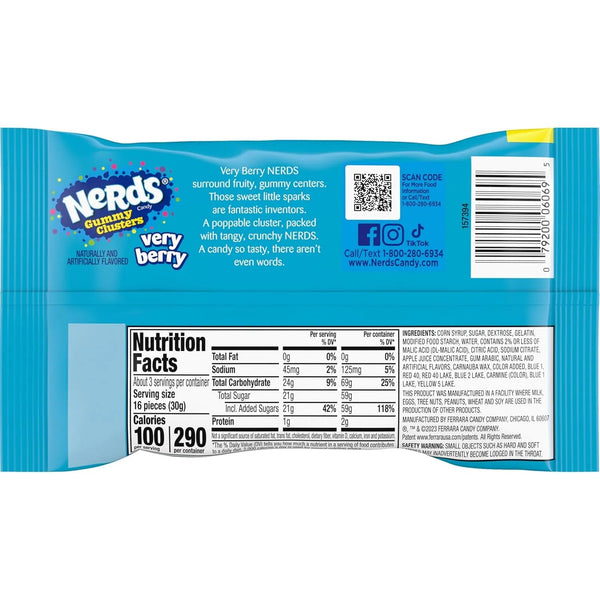 Nerds Gummy Clusters Very Berry Share Pouch 3oz/85g - Pack of 12 - Stateside Distribution