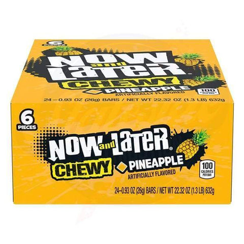 Now and Later Pineapple 0.93oz/26g - Pack of 24 - Stateside Distribution