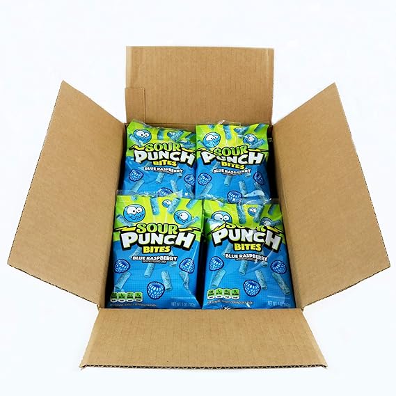 Sour Punch Bites Blue Raspberry 5oz/142g - Pack of 12 - Stateside Distribution