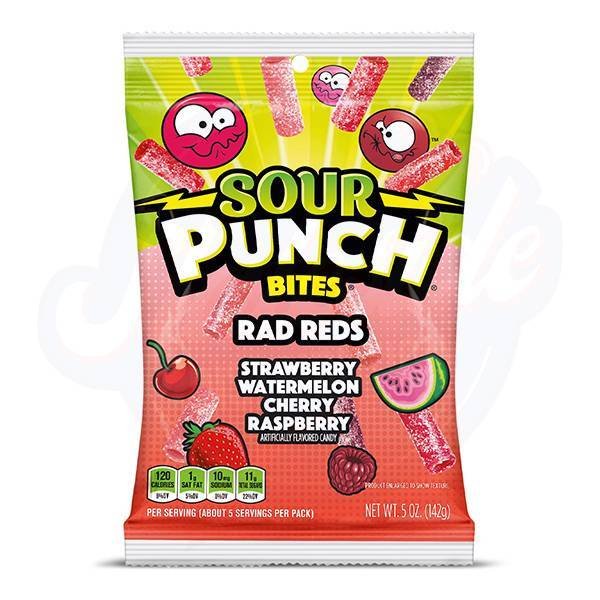 Sour Punch Bites Rad Reds 5oz/142g - Pack of 12 - Stateside Distribution