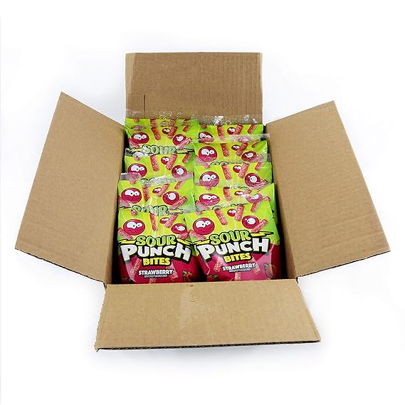 Sour Punch Bites Strawberry 5oz/142g - Pack of 12 - Stateside Distribution
