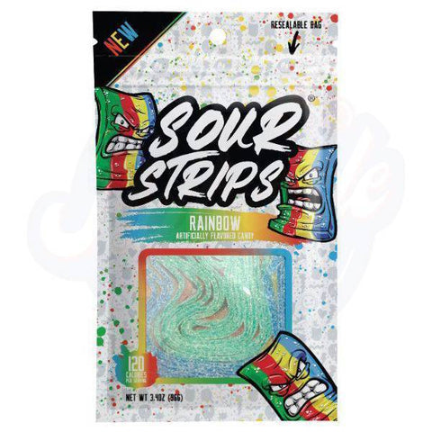 Sour Strips Rainbow Candy 3.4oz/96g - Pack of 12 - Stateside Distribution