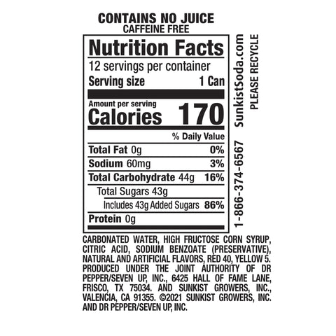 Sunkist Cherry Limeade 12fl oz/355ml - Pack of 12 - Stateside Distribution