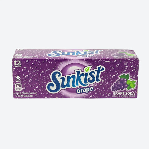 Sunkist Grape 12fl oz/355ml - Pack of 12 - Stateside Distribution