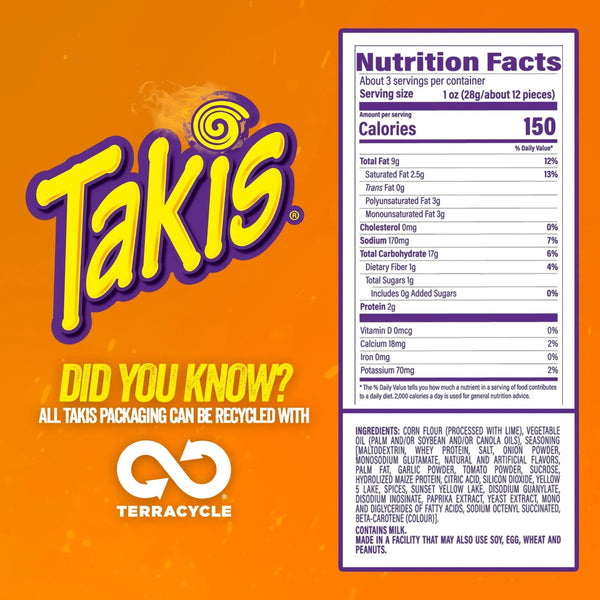 Takis Nacho Xplosion 3.25oz/92.3g – Pack of 20 - Stateside Distribution