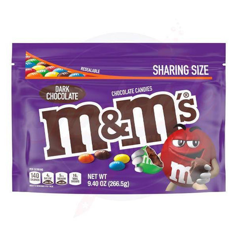 M&M's Dark Chocolate Stand Up Pouch 9.4oz/266g- Pack of 8
