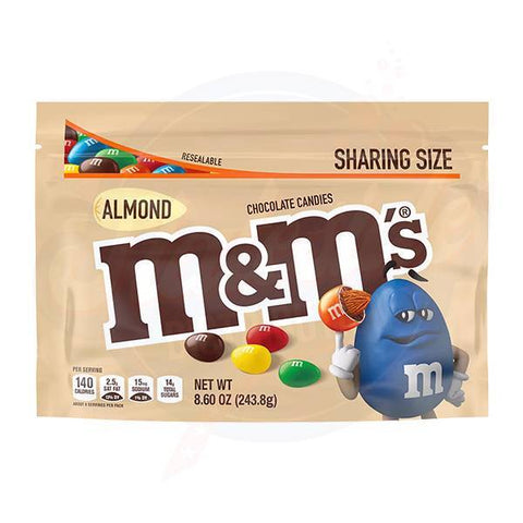 M&M's Almond Stand Up Pouch 8.6oz/244g- Pack of 8