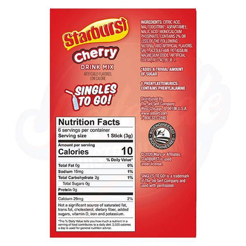 Starburst Cherry Drink Mix Singles To Go Powder 0.59oz/16.7g-Pack of 12
