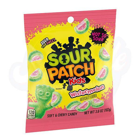 Sour Patch Kids Watermelon Peg Bag 3.6oz/102g - Pack of 12
