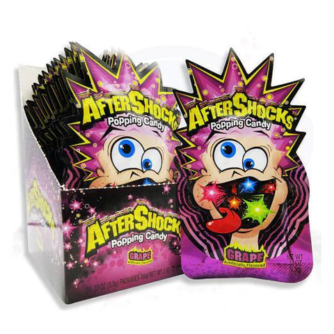 Aftershocks Grape Popping Candy 0.33oz/9.3g - Pack of 24
