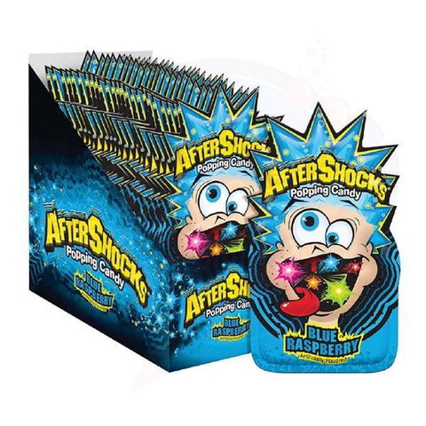 Aftershocks Blue Raspberry Popping Candy 0.32oz/9.3g - Pack of 24