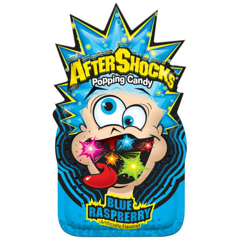 Aftershocks Blue Raspberry Popping Candy 0.32oz/9.3g - Pack of 24