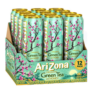AriZona Green Tea Honey 500ml (Can) - Pack of 12