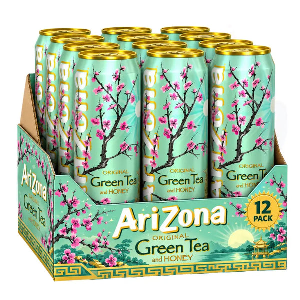 AriZona Green Tea Honey 500ml (Can) - Pack of 12