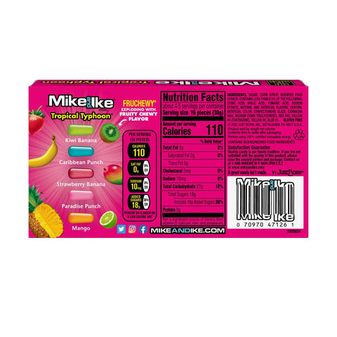 Mike and Ike Tropical Typhoon 4.25oz/120.4g - Pack of 12