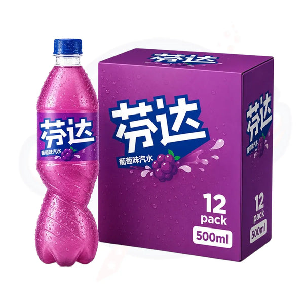 Fanta Grape Flavour Soda 500ml - Pack of 12 (China)