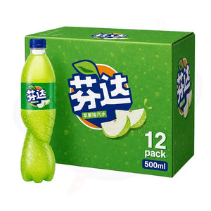 Fanta Apple Flavour Soda Drink 500ml - Pack of 12
