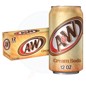 A&W Cream Soda 12fl oz/355ml - Pack of 12