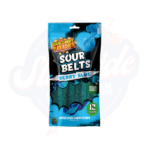 Candy Paradise Sour Belts Berry Blue 100g - Pack of 12