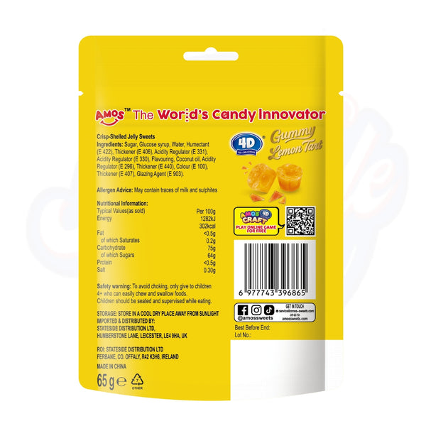 Amos 4D Gummy Lemon Tart 65g -  Pack of 12