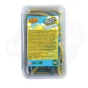 Sour Candy Paradise Neon Pencils Blue Razz Lemonade 1kg Tub - Pack of 12