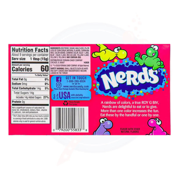 Nerds Rainbow Theatre Box 5oz/141g - Pack of 12
