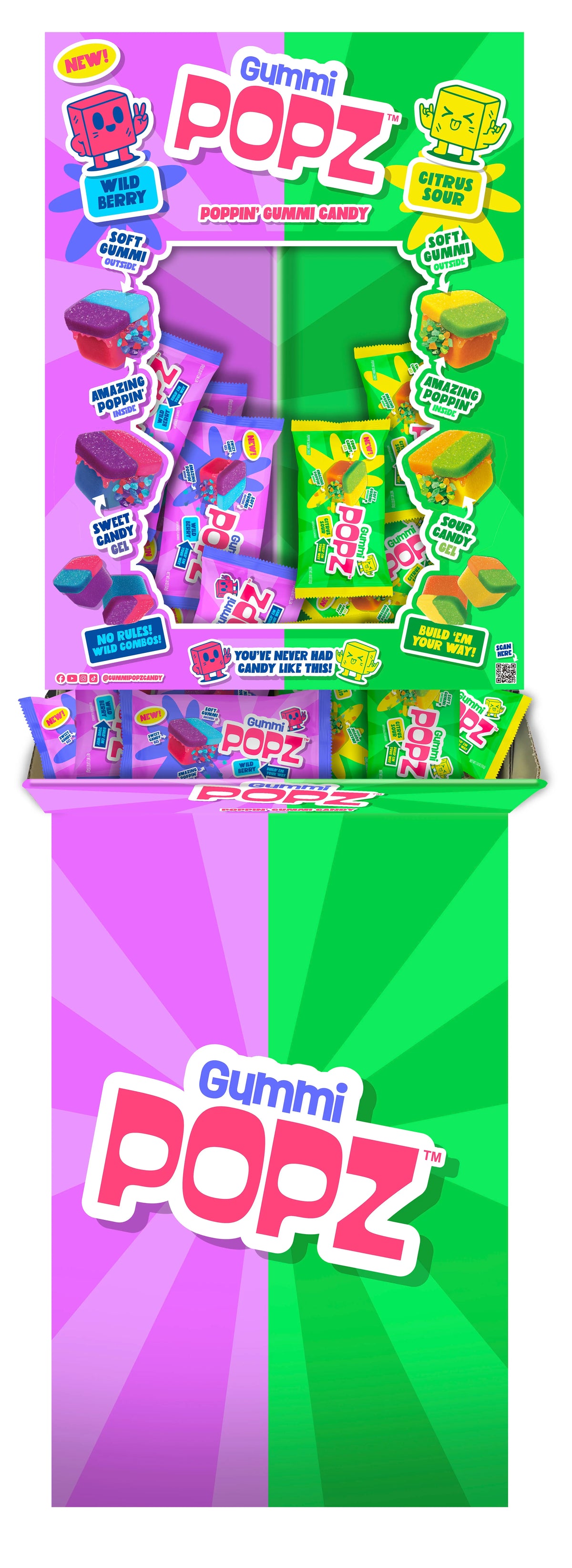 Gummi Popz Sweet/Sour Sidekick FSDU 26g - Pack of 100