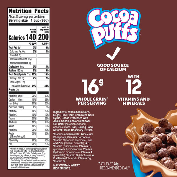 Cocoa Puffs Cereal 10.4oz/294g - Pack of 12